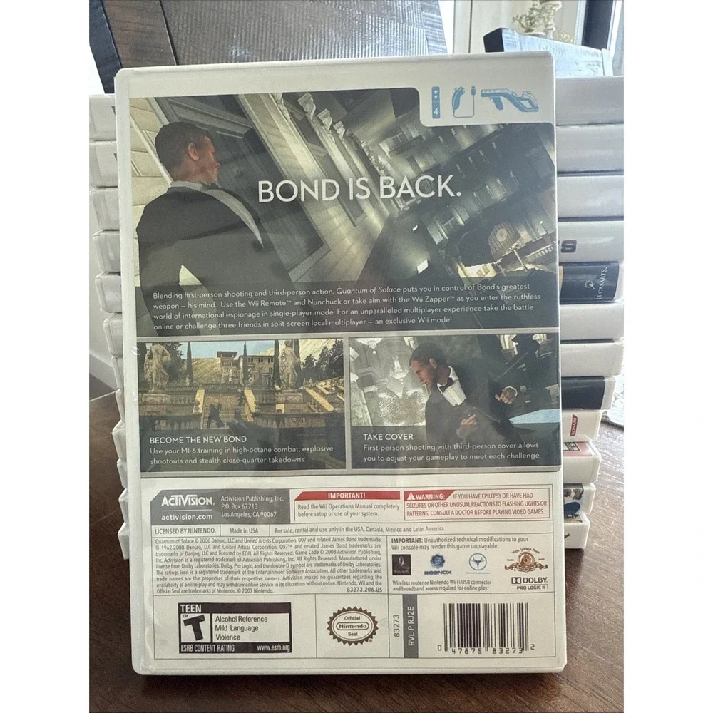 Wii James Bond 007: Quantum of Solace Nintendo Wii, 2008 With Instruction Manual